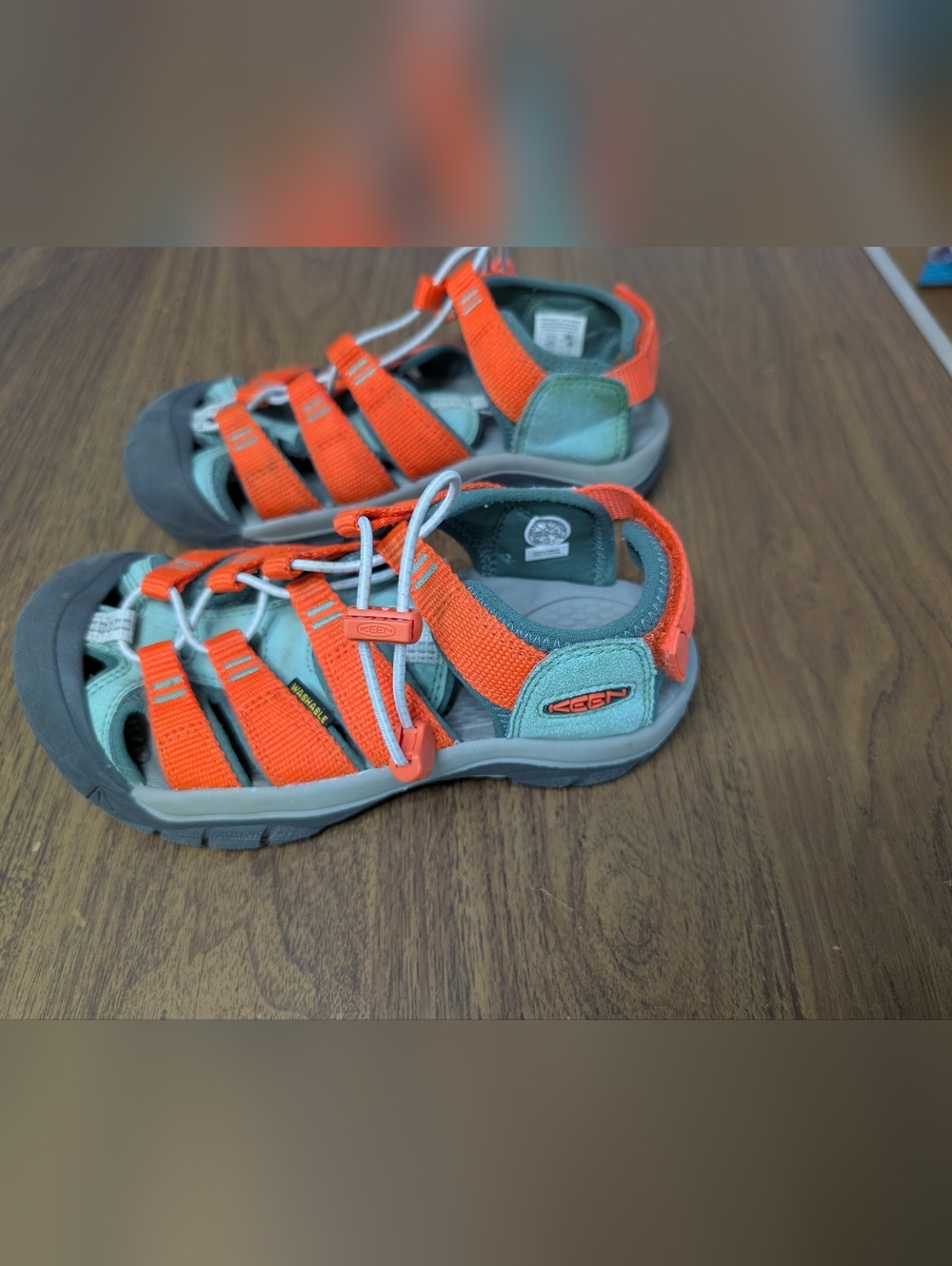 KEEN Kids Orange and Teal Adventure Sandals